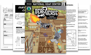 Several pages from the Deafverse players guide.